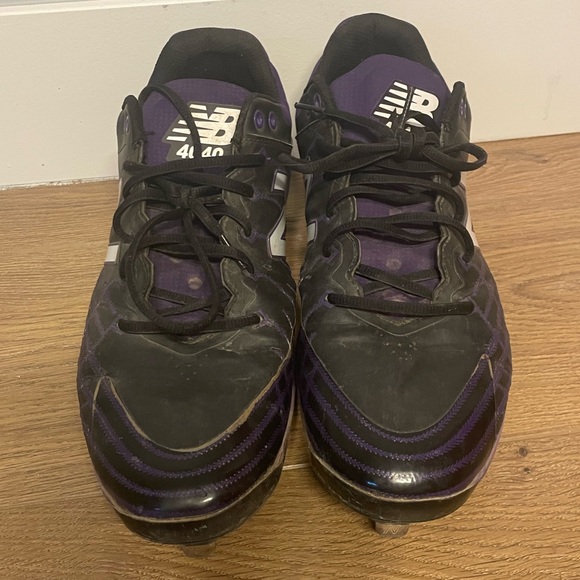 New Balance 4040 Men's METAL Baseball Cleats BLACK PURPLE Size 13 Pre-Owned - Picture 9 of 9